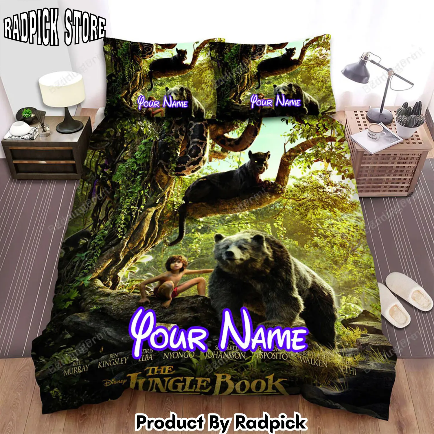 Radpick the jungle book movie poster 3 bed sheets duvet cover personalized name bedding sets rp3271167